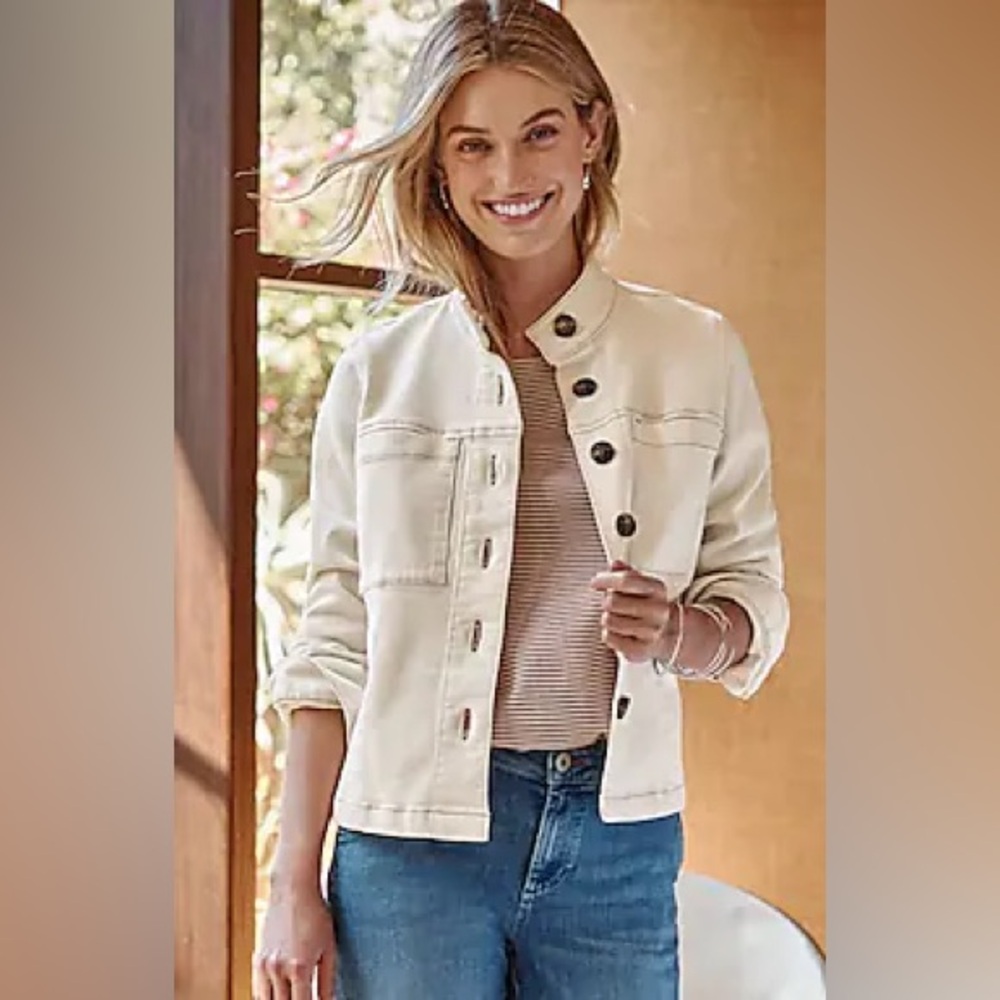 J. Jill modern utility jacket in natural.